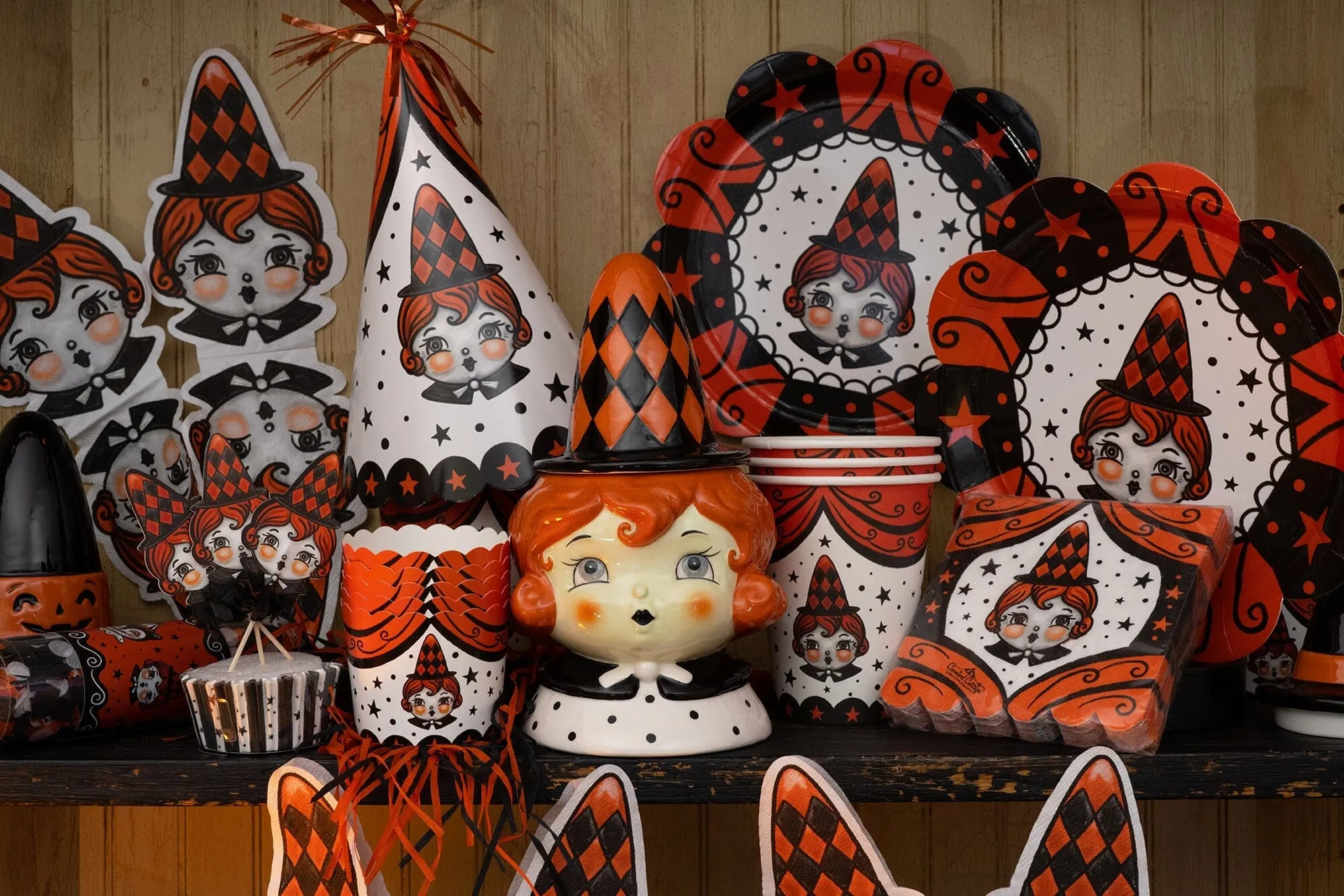 Johanna Parker Carnival Cottage Small Figural Witch Napkins Set of 20