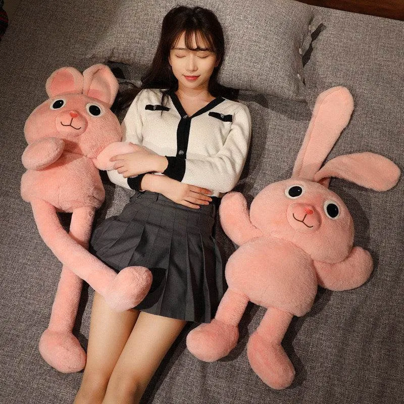 Kawaii Pink Floppy Eared Stuffed Bunny Plushie