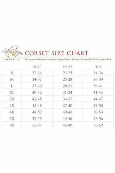 Lavish 3 Piece Clear Black Witch Corset Costume by Daisy Corsets in Size S, M, L, XL, 2X, 3X, 4X, 5X, or 6X