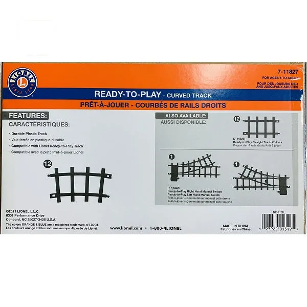 Lionel Trains <br> Ready to Play Curved Train Track Pack <br> Pack of 12