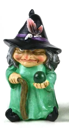 Mini 4" Fall Halloween Witch: Fairy Garden Dollhouse Display