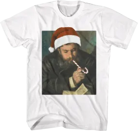 Monet By Renoir In Santa Claus Hat Art Gallery T-Shirt
