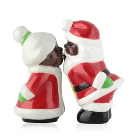 Mr. & Mrs. Santa Claus Kissing Salt and Pepper Shaker Set