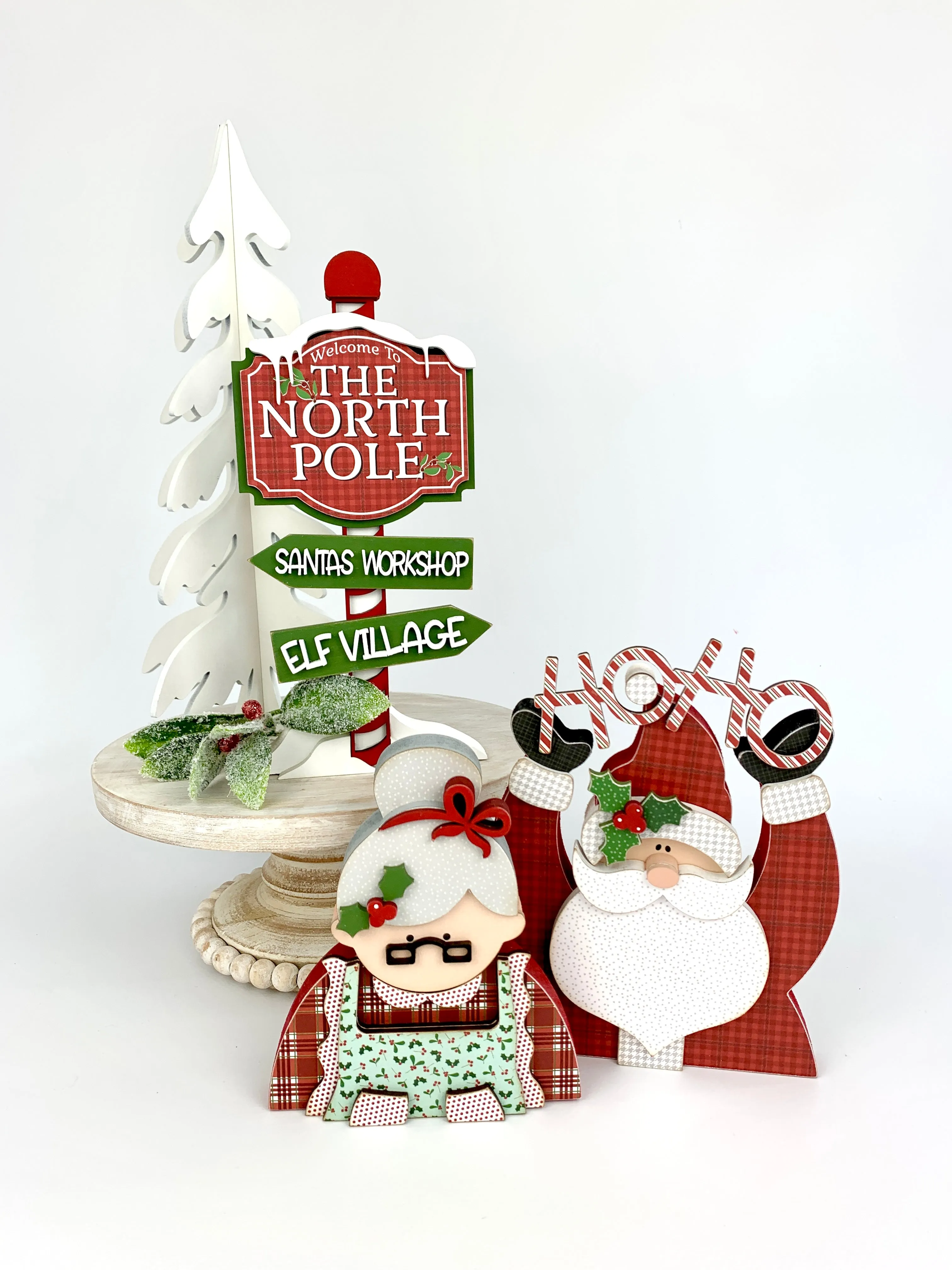 Mrs. Claus & Ho Ho Santa DIY Wood Decor