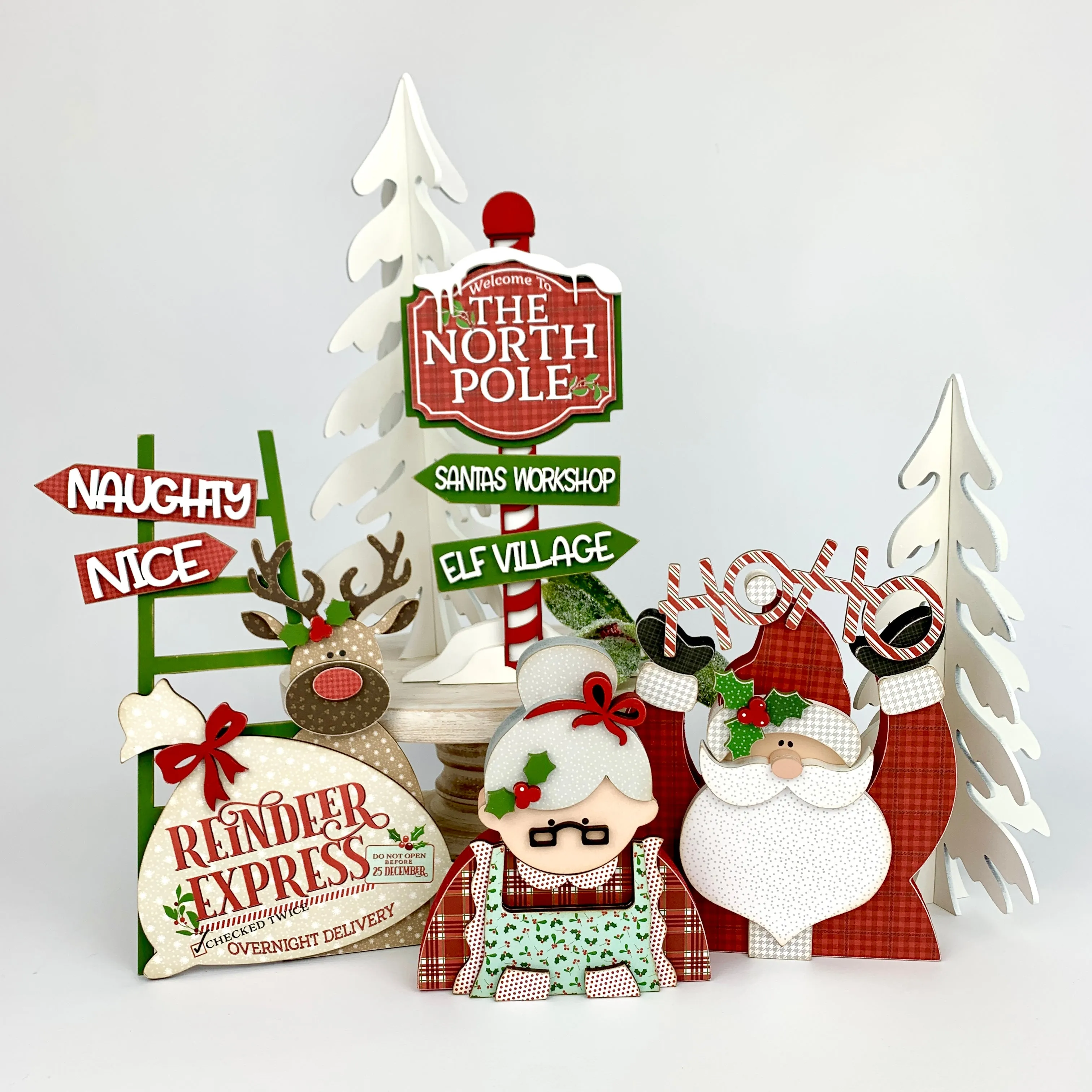 Mrs. Claus & Ho Ho Santa DIY Wood Decor