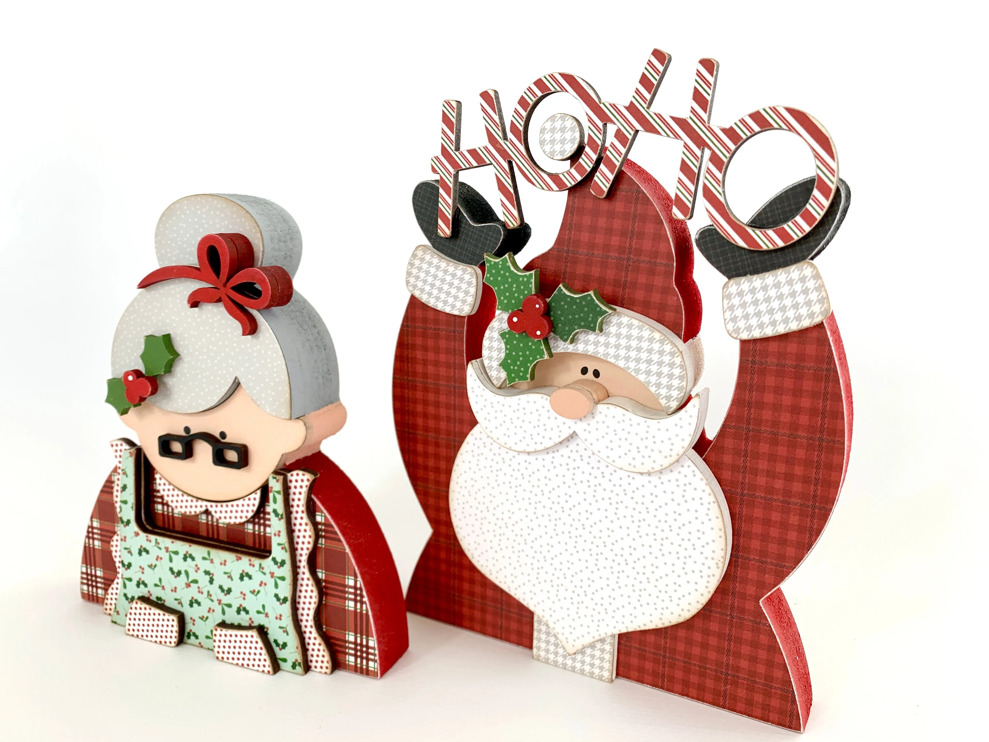 Mrs. Claus & Ho Ho Santa DIY Wood Decor