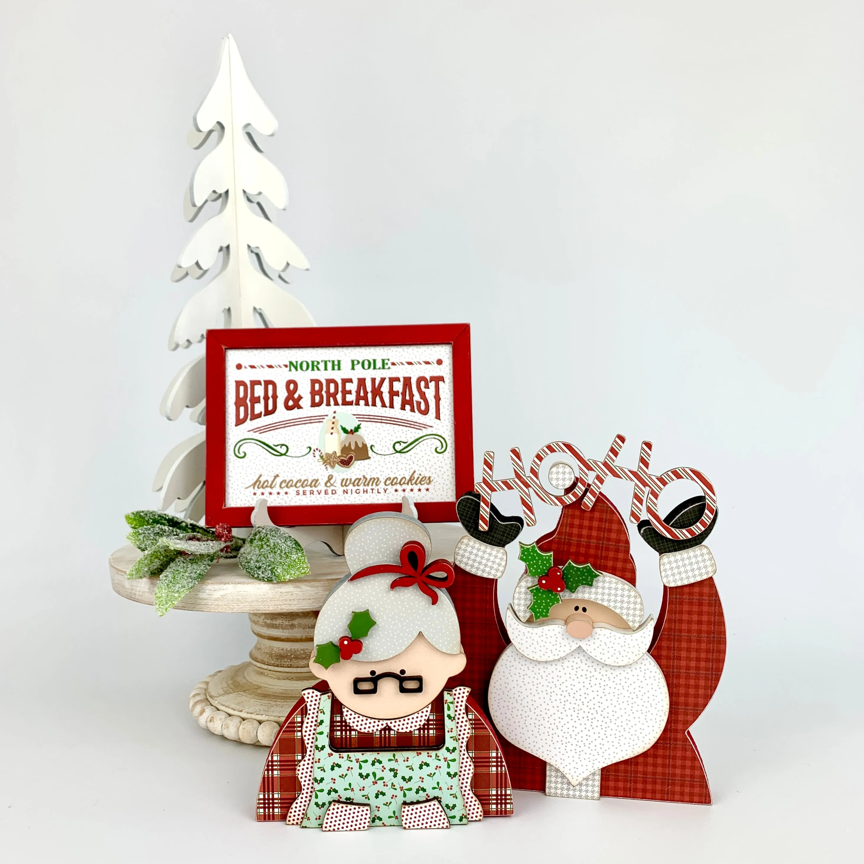 Mrs. Claus & Ho Ho Santa DIY Wood Decor