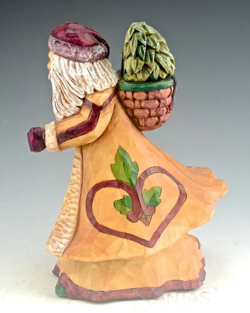 Natural Toned Santa Carving by Barbara Scoles