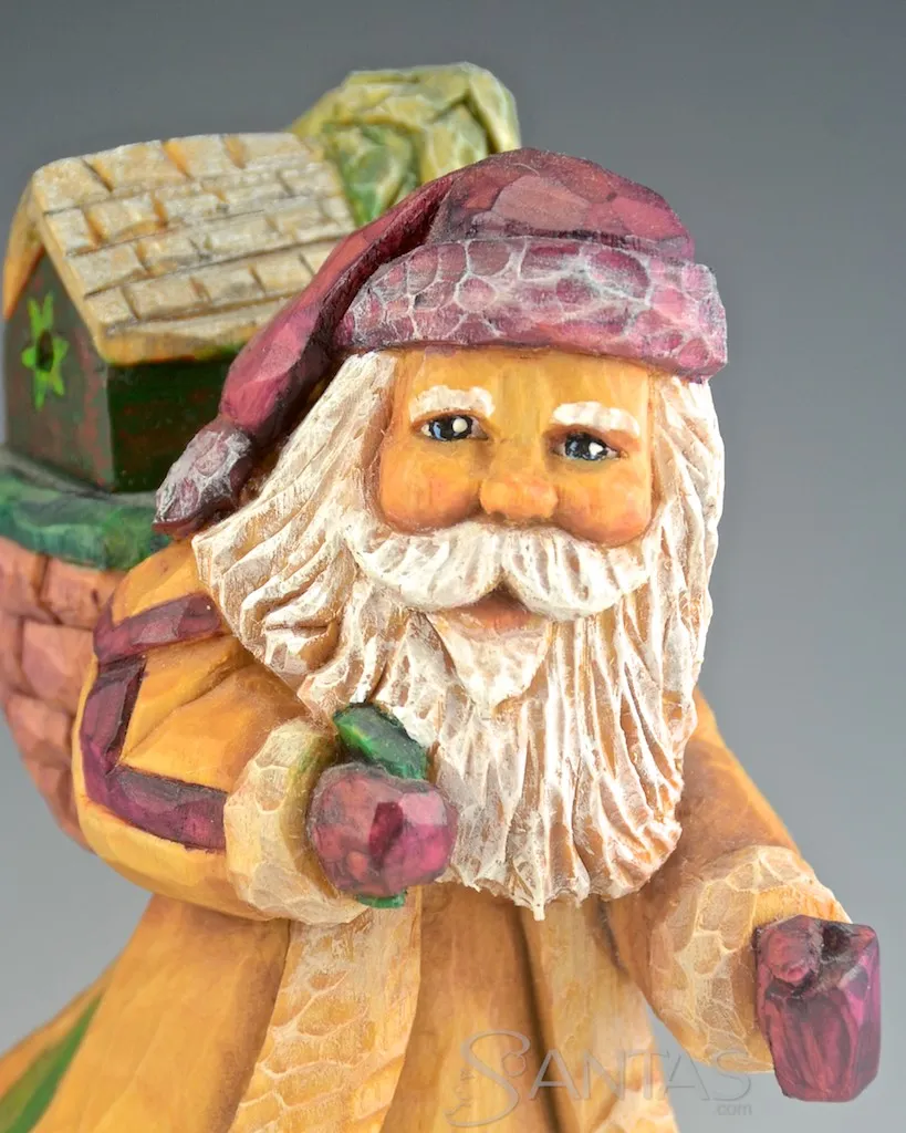 Natural Toned Santa Carving by Barbara Scoles
