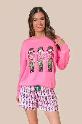 Nutcracker Dance Pink Sequin Sweatshirt