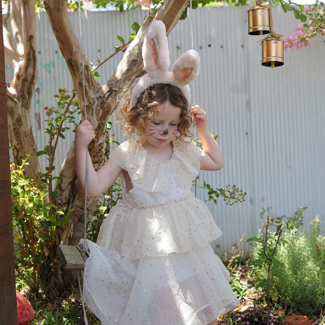 Olli Ella Fluffle Bunny Ear Headband  - Pink