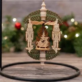 Ornament - Green Nutcracker and Father Christmas