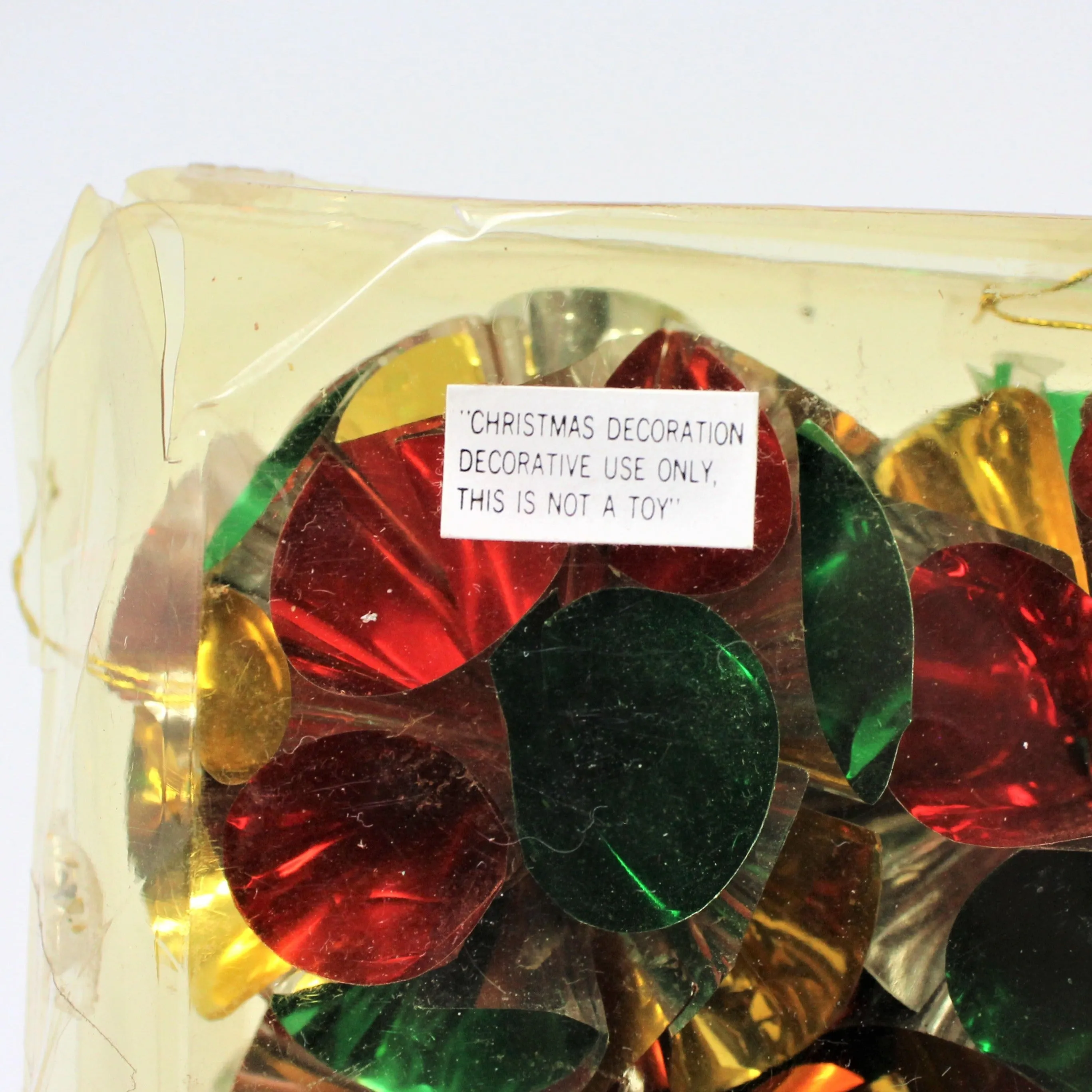 Ornaments, Atomic Foil Christmas Pompoms, Silver, Vintage, Set of 6, in Box