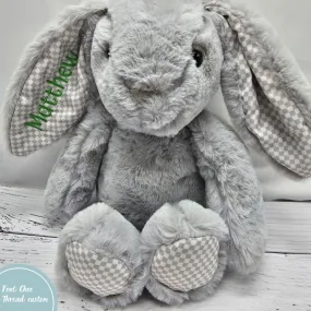 Personalised Grey Easter Bunny