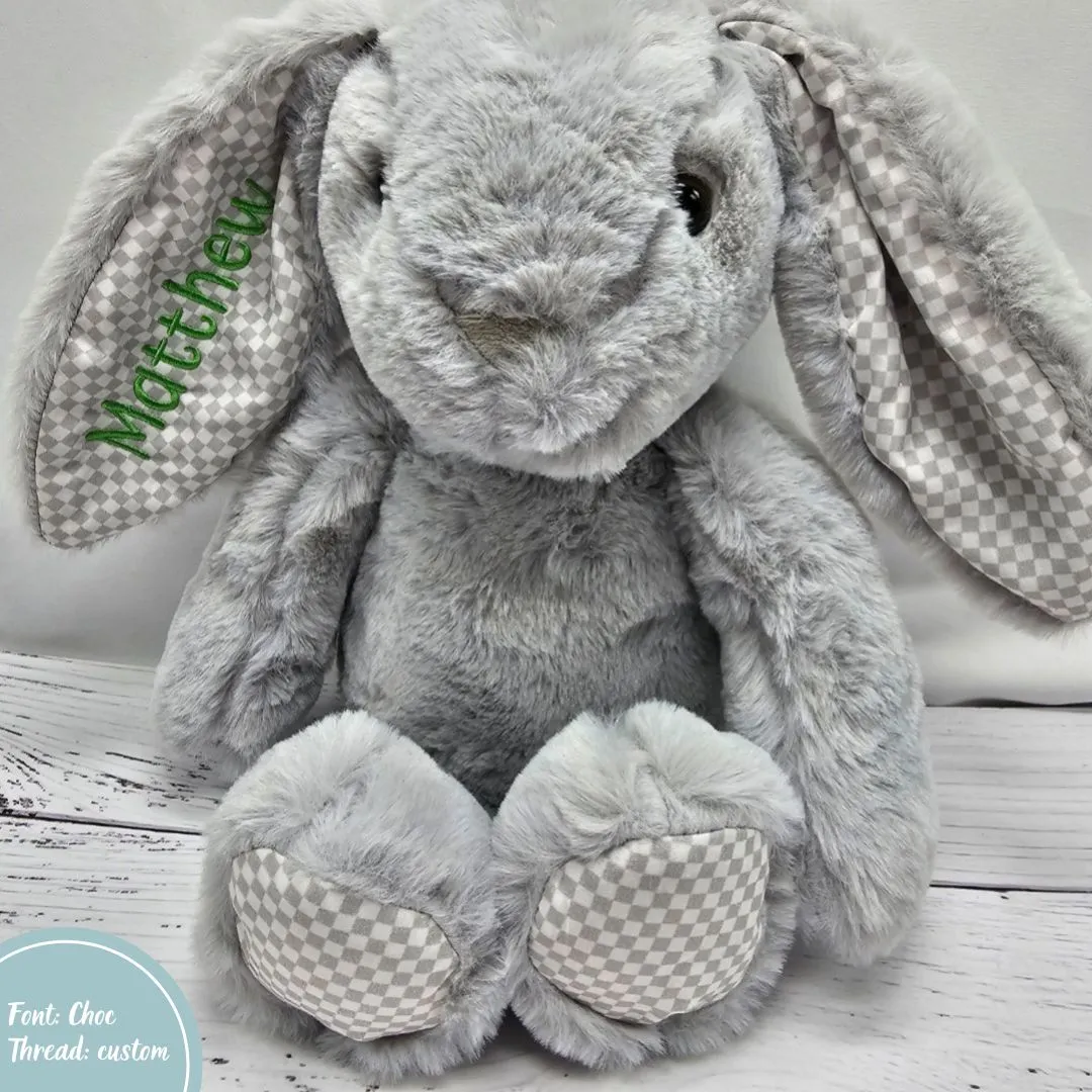 Personalised Grey Easter Bunny