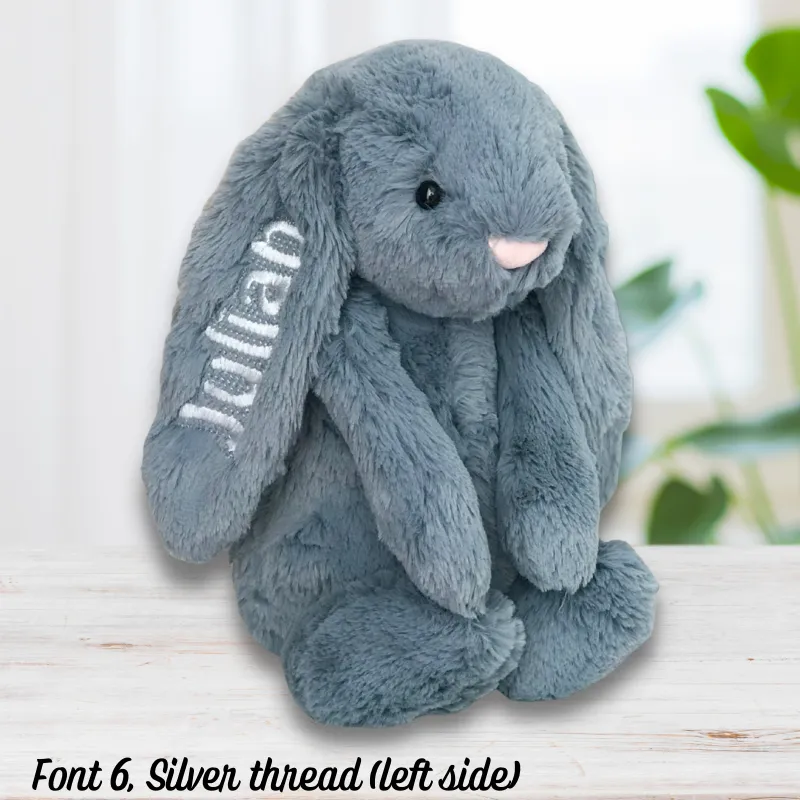 Personalised Medium Jellycat Bunny - Dusky Blue