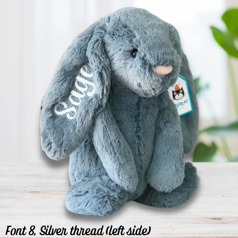 Personalised Medium Jellycat Bunny - Dusky Blue
