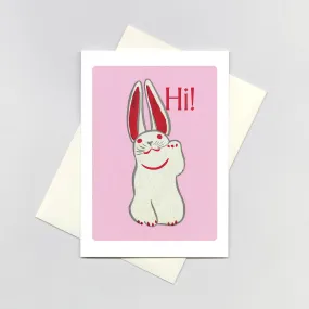 Pink Bunny - Birthday Greeting Card