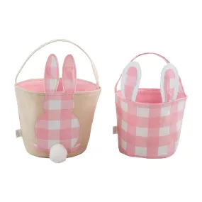 PINK CHECK BUNNY EASTER BASKET