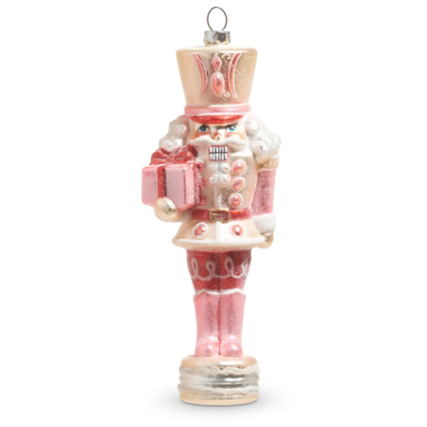Pink Glass Nutcracker Ornament
