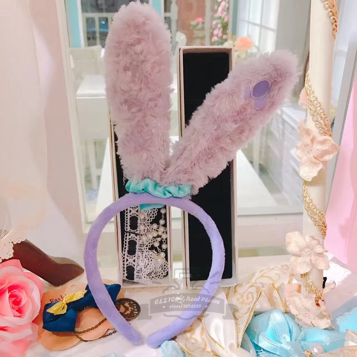 Purple Bunny Ear Headband
