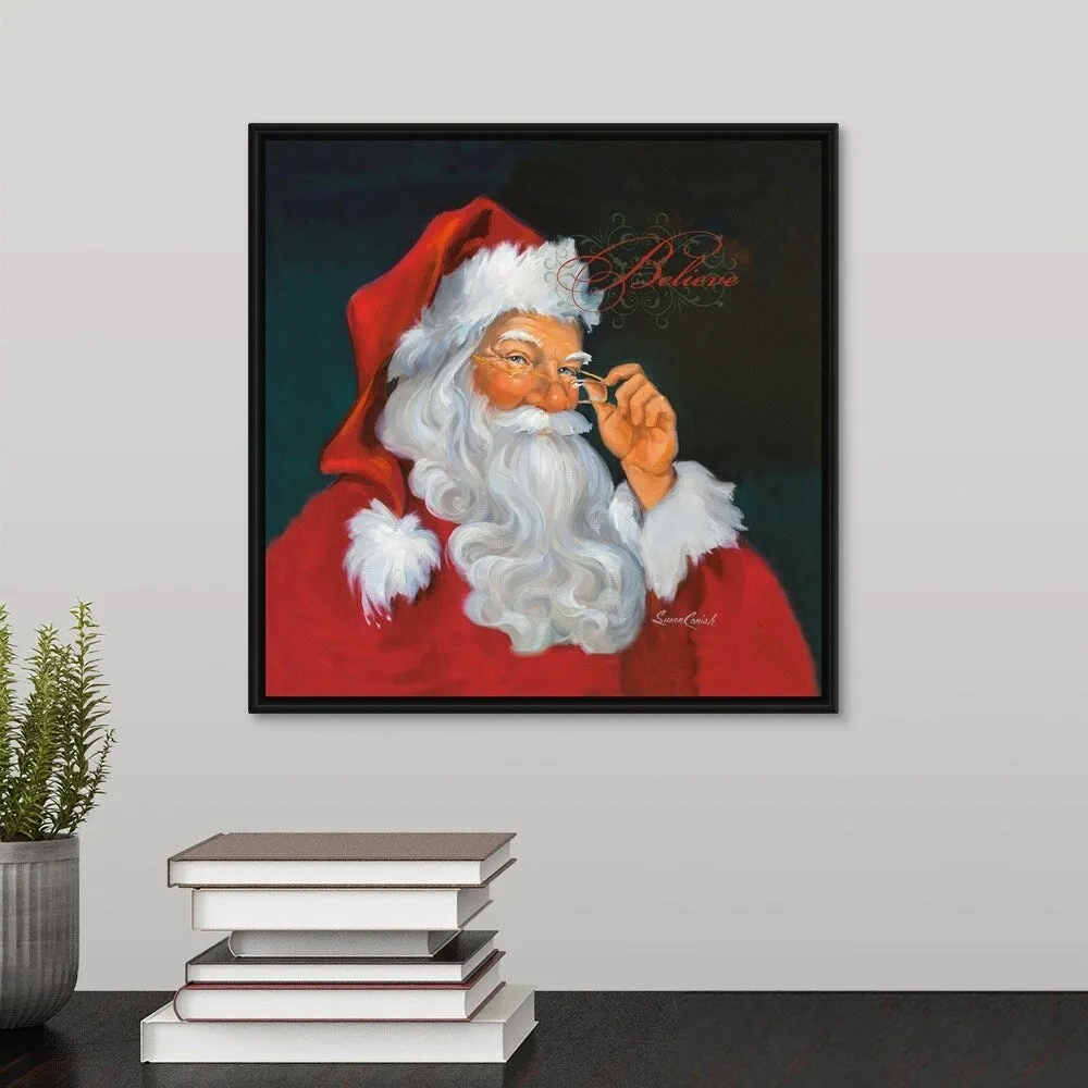 "Believe" Black Float Frame Canvas Art - Multi