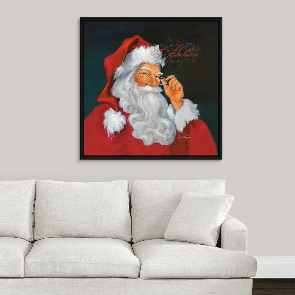 "Believe" Black Float Frame Canvas Art - Multi