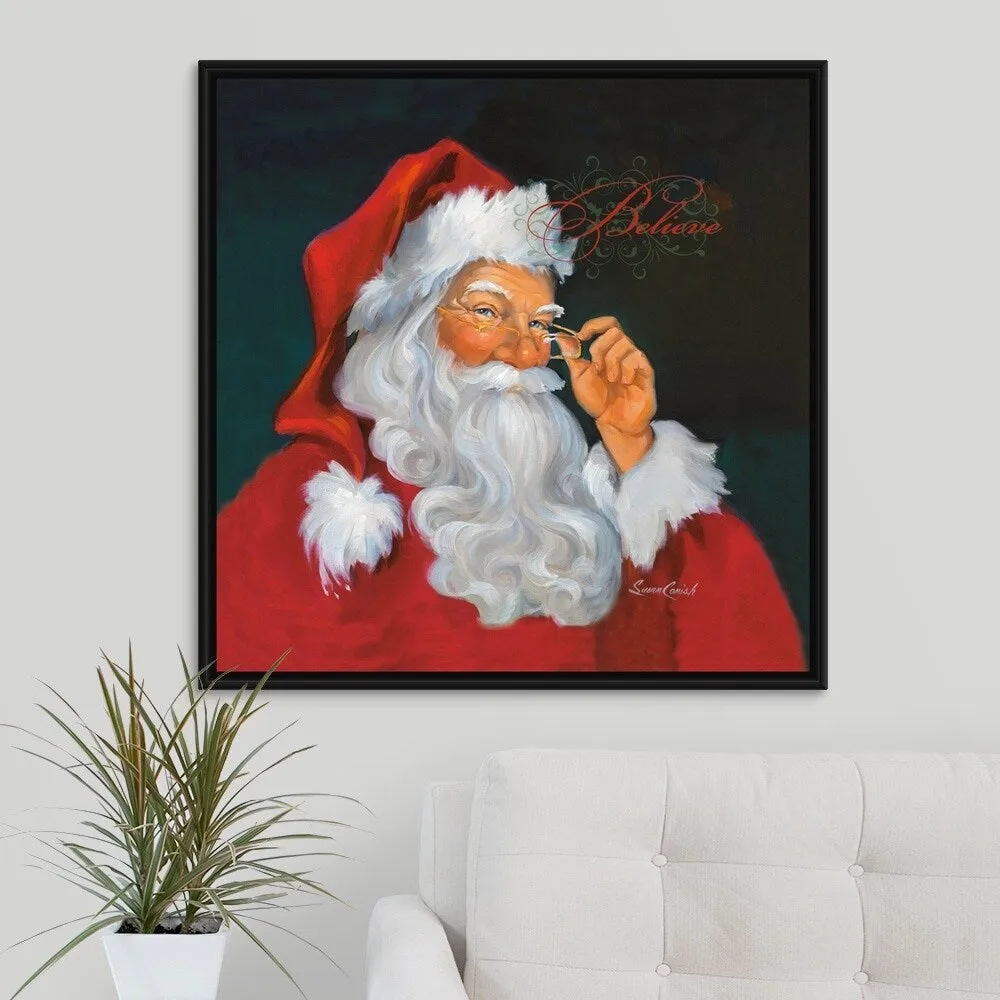 "Believe" Black Float Frame Canvas Art - Multi