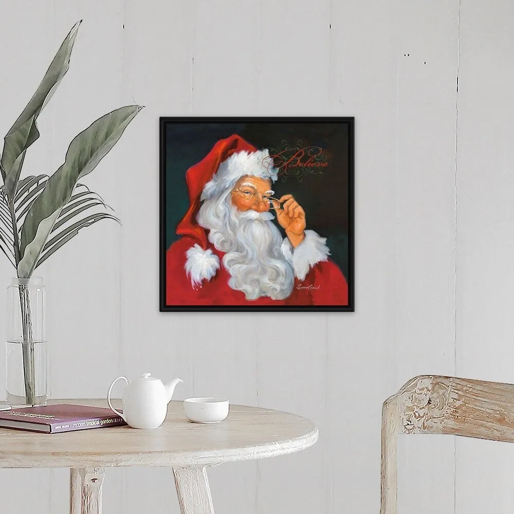 "Believe" Black Float Frame Canvas Art - Multi