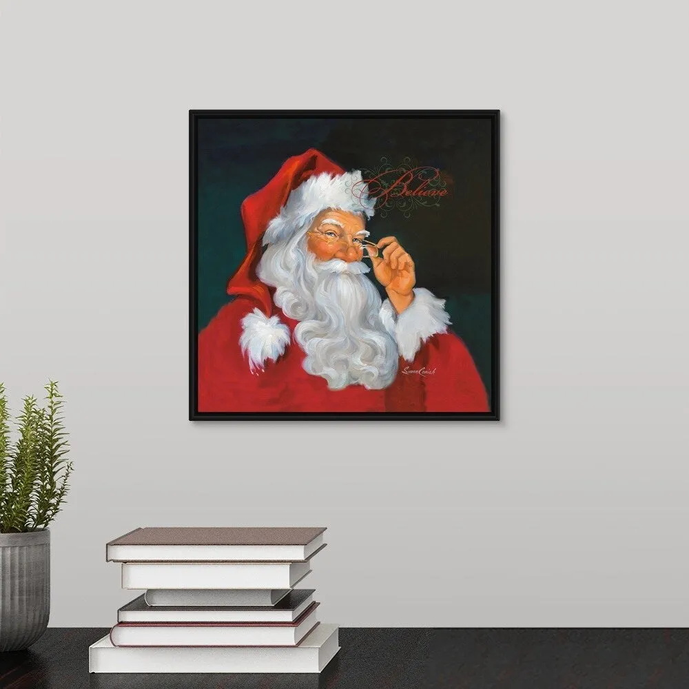 "Believe" Black Float Frame Canvas Art - Multi