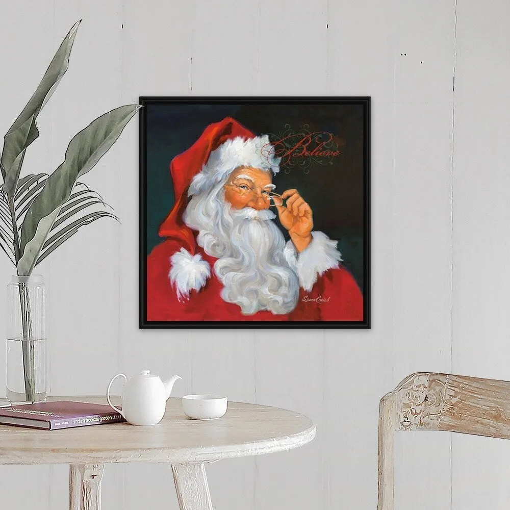 "Believe" Black Float Frame Canvas Art - Multi