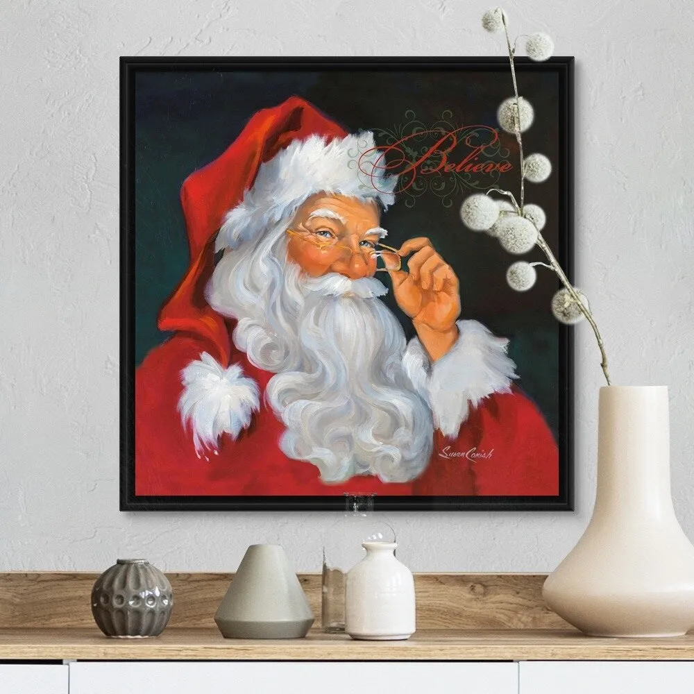 "Believe" Black Float Frame Canvas Art - Multi