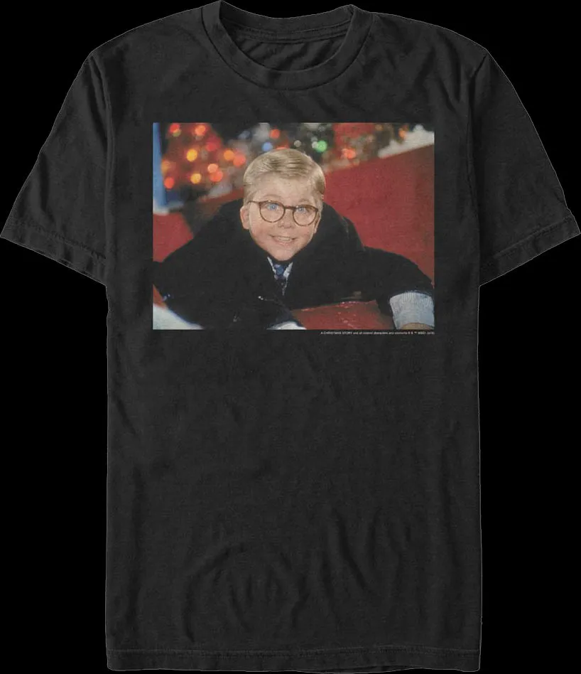 Ralphie Photo Christmas Story Black T-Shirt