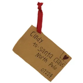 *Santa Claus Letter Ornament From Cindy