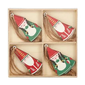 Santa   Mrs Claus Hanger Set of 8 - Red/Green