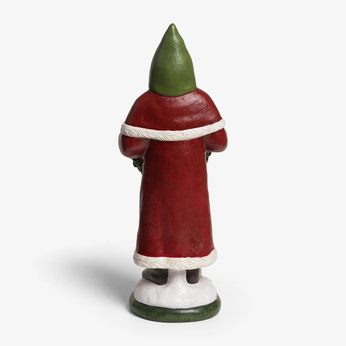 Santa Statue Holding LED Wreath