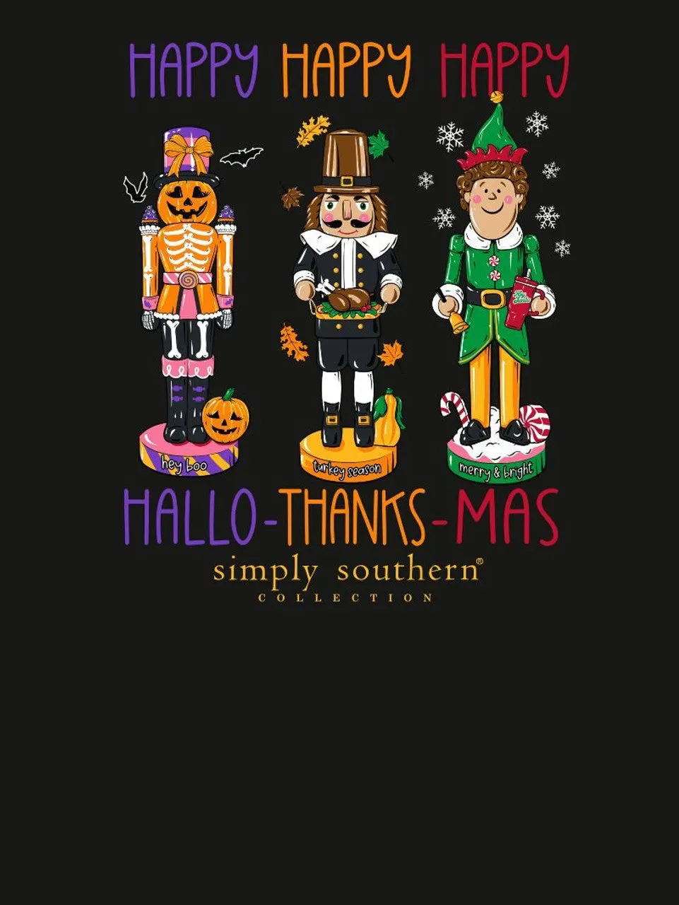 Simply Southern - Happy Hallo-Thanks-Mas Long Sleeve Tee - 2024