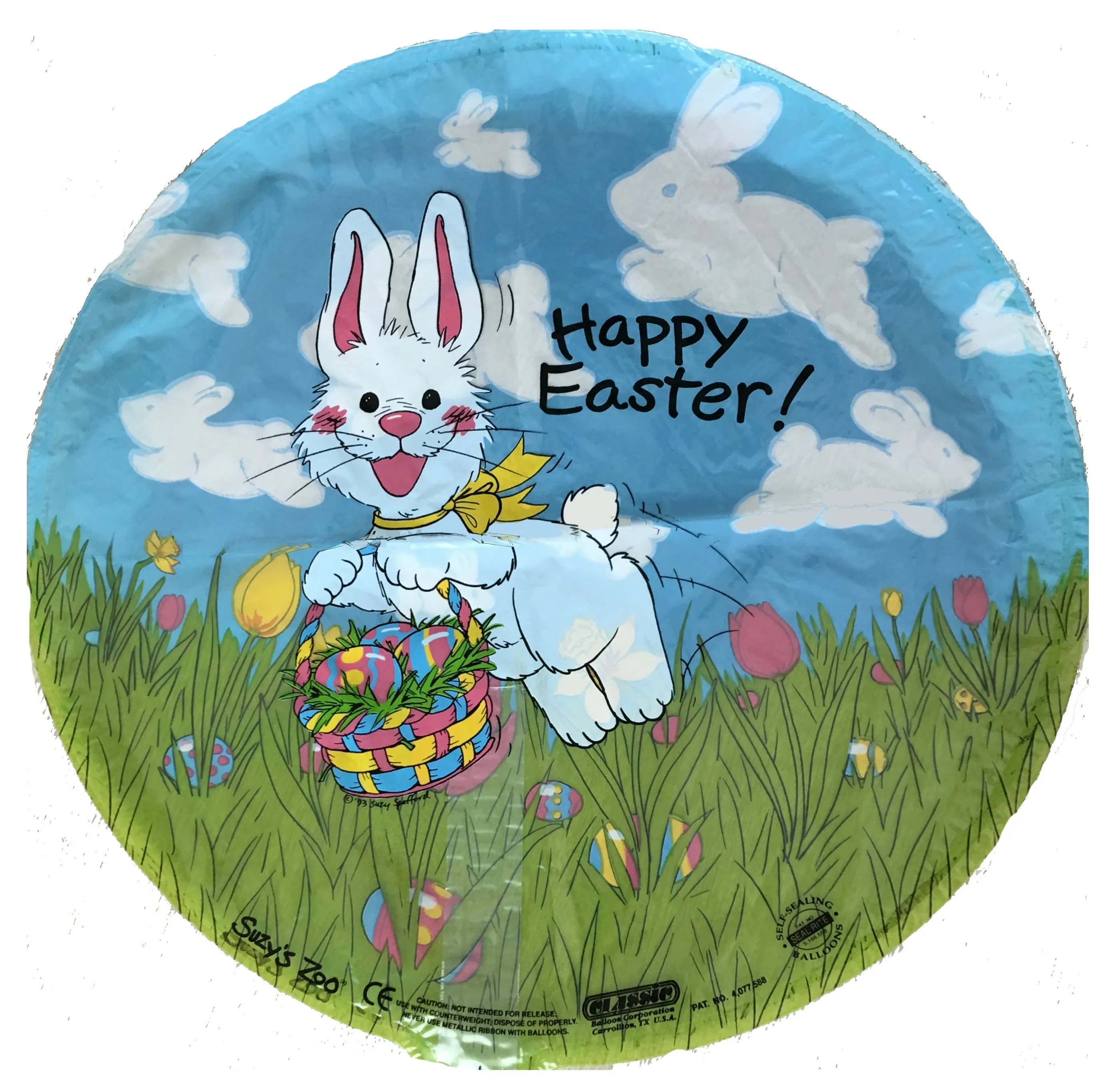 Suzy's Zoo Bunny & Clouds Happy Easter 18" Party Balloon