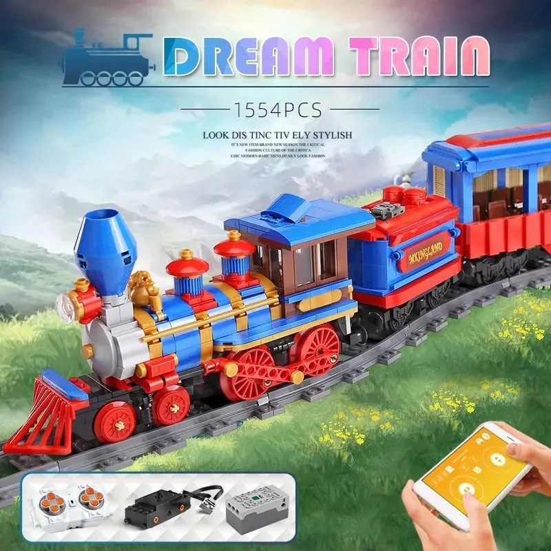 Tech MOC APP Motorized RC Dream Train Bricks Toy 12004