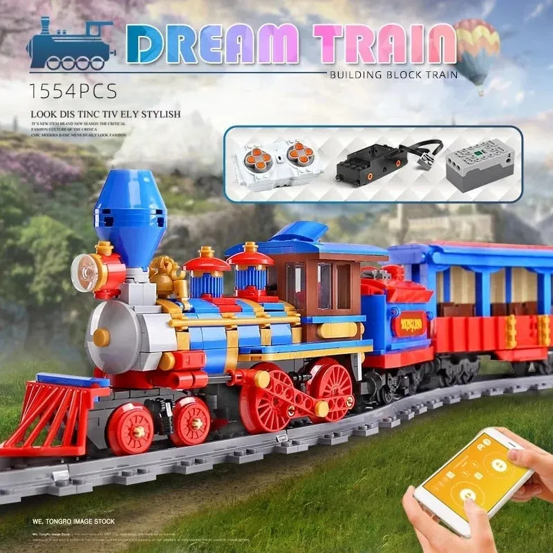 Tech MOC APP Motorized RC Dream Train Bricks Toy 12004