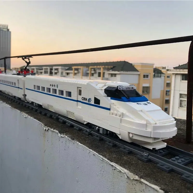Tech Motorized Railway RC High-Speed CRH2 Train Bricks Toy