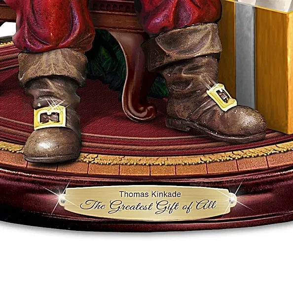 The Bradford Exchange The Greatest Gift Of All Santa Sculpture with Lights and Narration by Thomas Kinkade 8.75-inches