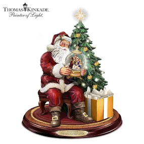 The Bradford Exchange The Greatest Gift Of All Santa Sculpture with Lights and Narration by Thomas Kinkade 8.75-inches