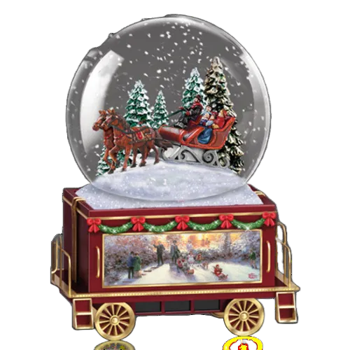 The Bradford Exchange Wonderland Express Miniature Snow Globe Collection: Sleigh Ride Christmas Decoration by Thomas Kinkade Issue #6