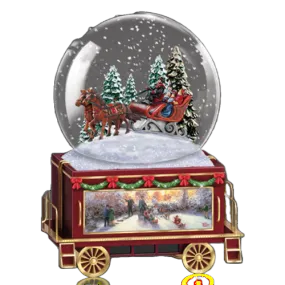 The Bradford Exchange Wonderland Express Miniature Snow Globe Collection: Sleigh Ride Christmas Decoration by Thomas Kinkade Issue #6