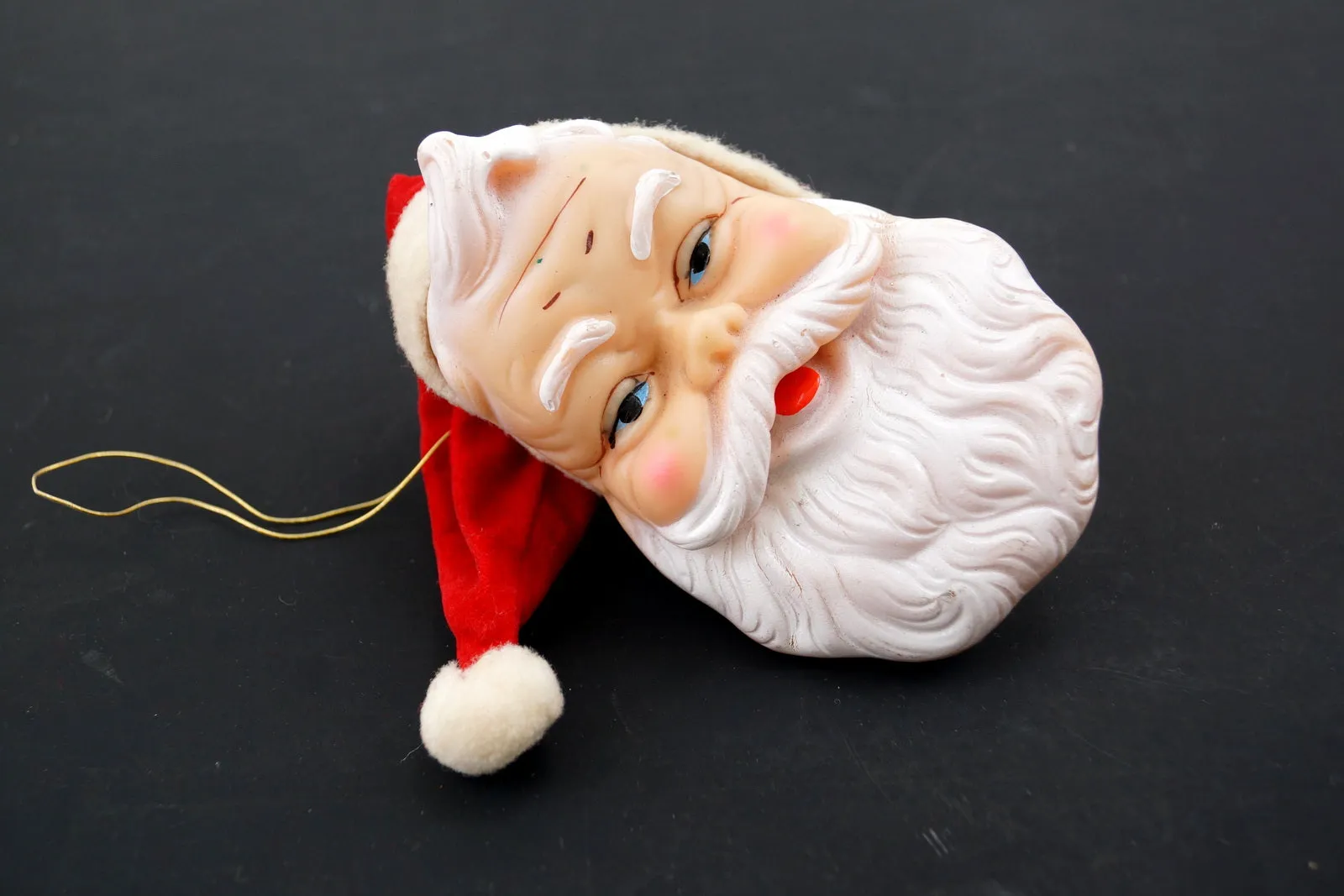Vintage Santa Claus Head Ornament (c.1950s) N2