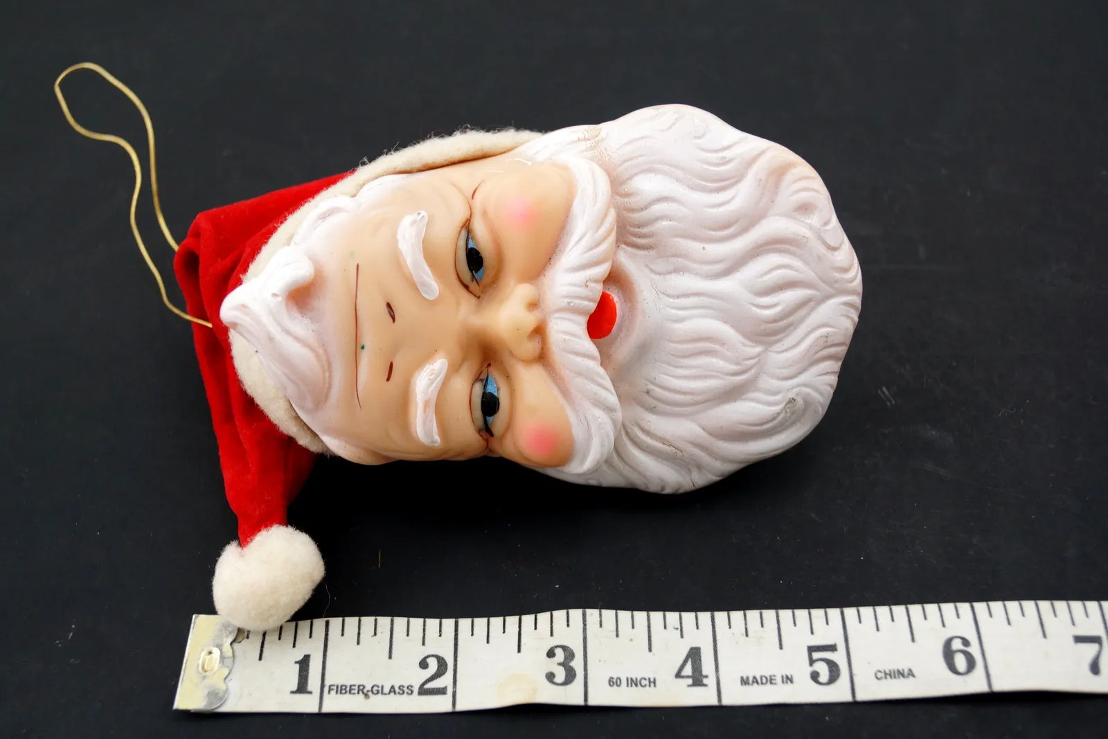 Vintage Santa Claus Head Ornament (c.1950s) N2