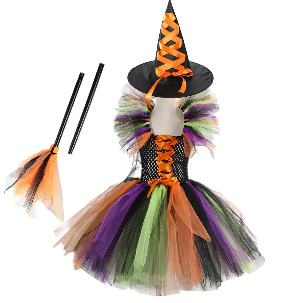 Witch Gown Knee Tutu Carnival Kid Costumes