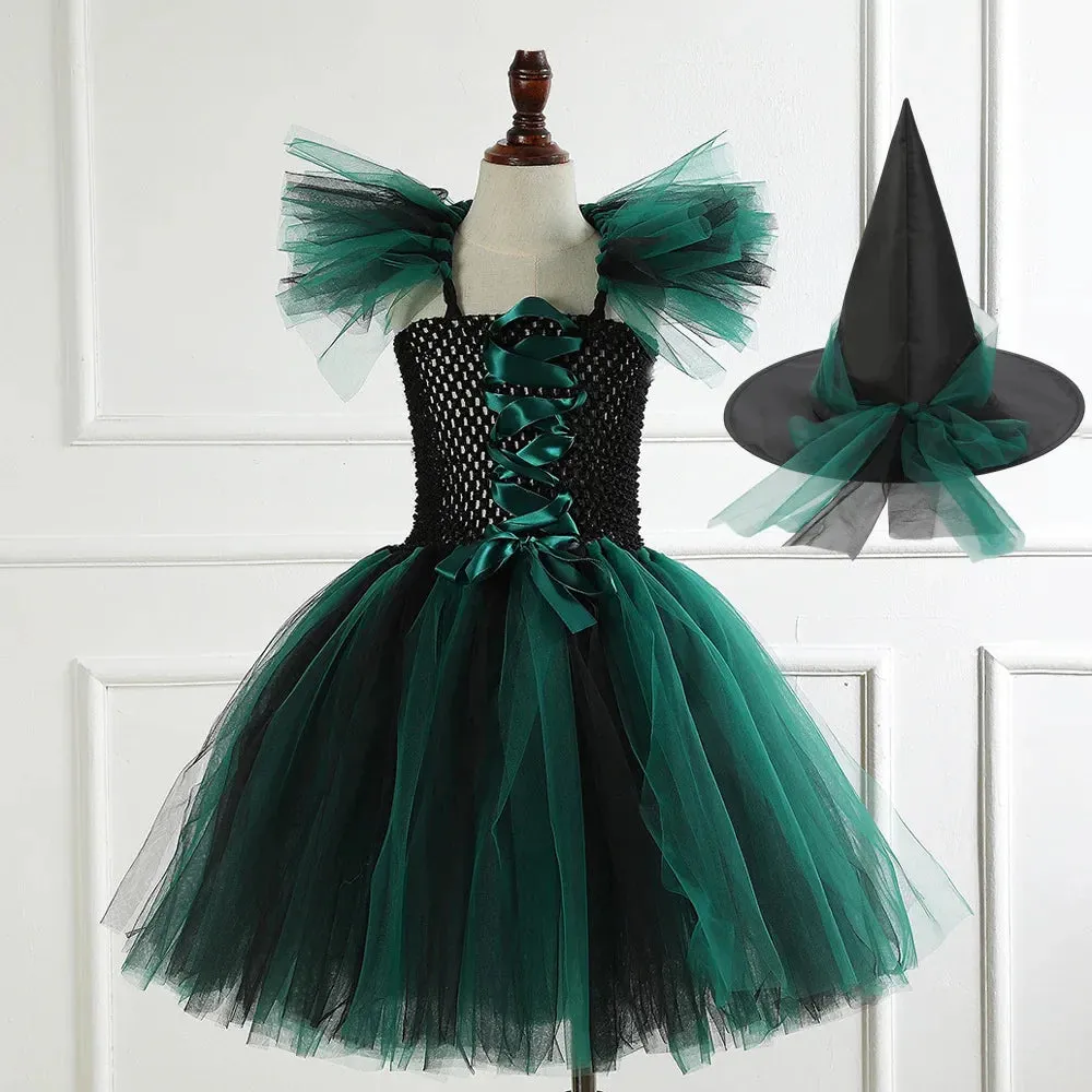 Witch Gown Knee Tutu Carnival Kid Costumes
