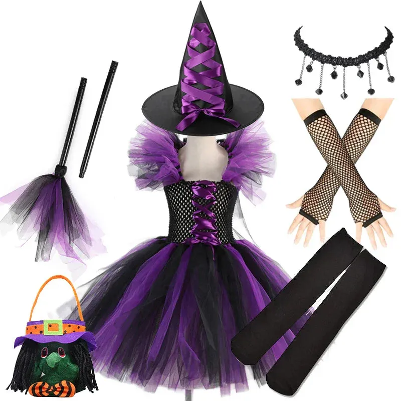 Witch Gown Knee Tutu Carnival Kid Costumes